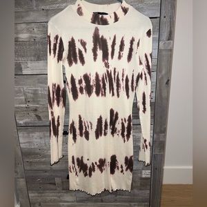 Mock Neck Tie-Dye Dress